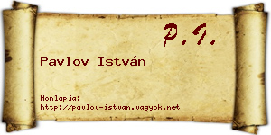 Pavlov István névjegykártya